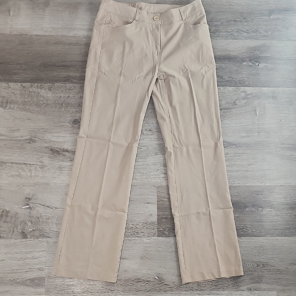 Elegant Khaki Women's Straight Leg Pants